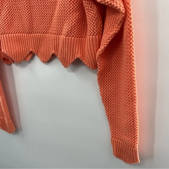 Ronny Kobo Knit Sweater Pullover Pastel Orange Long Sleeve Small - Picture 3 of 8